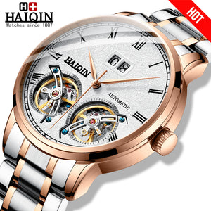 HAIQIN Men's watches Mens Watches top brand luxury Automatic mechanical sport watch men wirstwatch Tourbillon Reloj hombres 2018