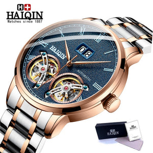 HAIQIN Men's watches Mens Watches top brand luxury Automatic mechanical sport watch men wirstwatch Tourbillon Reloj hombres 2018