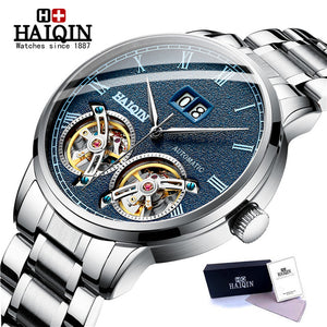 HAIQIN Men's watches Mens Watches top brand luxury Automatic mechanical sport watch men wirstwatch Tourbillon Reloj hombres 2018