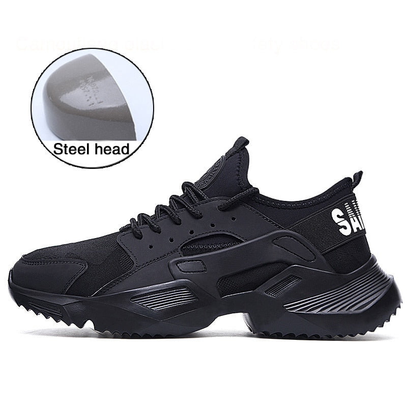 Lightweight  Safety Shoes Men's Steel Toe  Anti-smashing  Work Sneakers breathable wear-resisting  work shoes