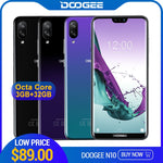 DOOGEE N10 mobile Phone Octa-Core 3GB RAM 32GB ROM 5.84inch FHD+ 19:9 Display 16.0MP Front Camera 3360mAh Android 8.1 4GLTE 2019