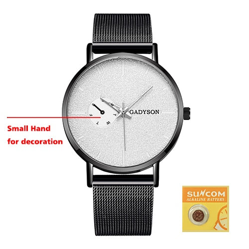 DONROSIN Men Casual Slim Mesh Steel Waterproof Sport Watch Fashion Mens Watches Top Brand Luxury Quartz Watch Relogio Masculino