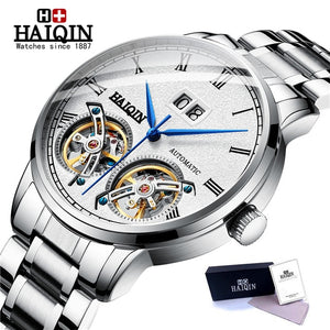 HAIQIN Men's Watches Mens Watches top brand luxury Mechanical Business Wrist watch men Reloj Mecanico de hombres Tourbillon 2019