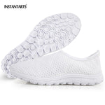 INSTANTARTS New Cartoon Nurse Doctor Print Women Sneakers Slip On Light Mesh Shoes Summer Breathable Flats Shoes Zapatos planos