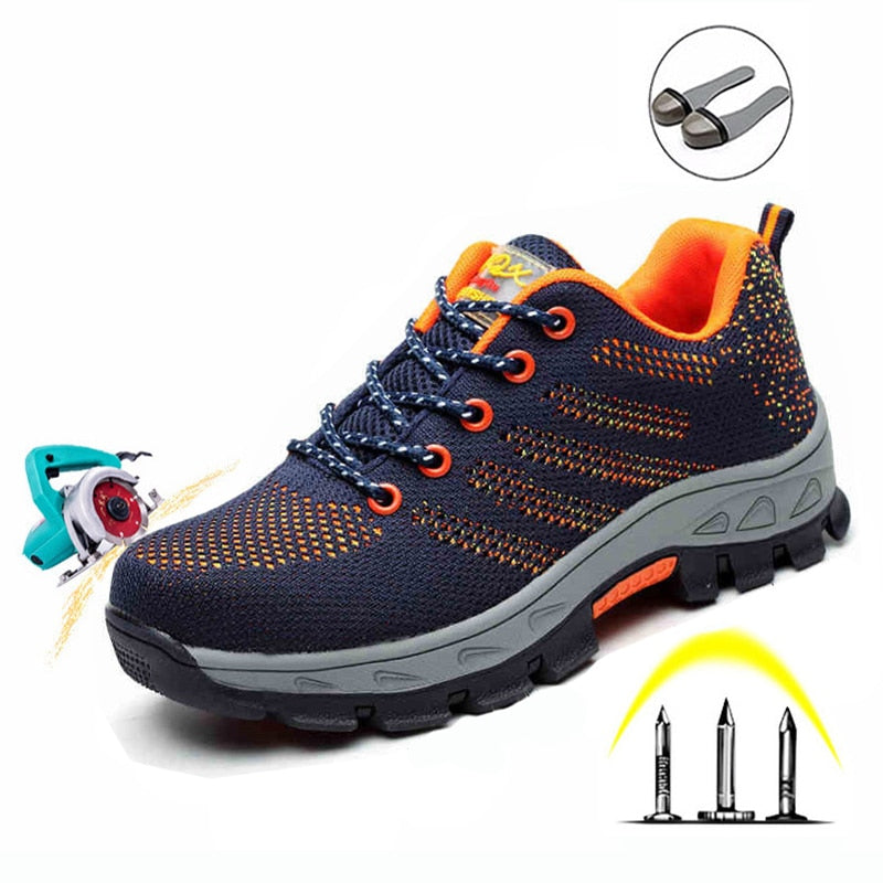 Men Steel Toe Boots Work Safety Plus Size Outdoor Tennis Breathable Protective Puncture-proof Safety Shoes For Men sneakers