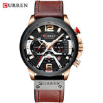 CURREN Casual Sport Watches for Men Blue Top Brand Luxury Military Leather Wrist Watch Man Clock Fashion Chronograph Wristwatch