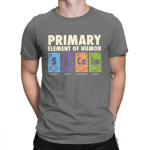 Man's Funny T Shirt S Ar Ca Sm Science Sarcasm Primary Elements Chemistry T-Shirt Cotton