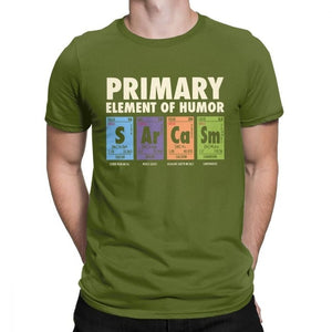 Man's Funny T Shirt S Ar Ca Sm Science Sarcasm Primary Elements Chemistry T-Shirt Cotton