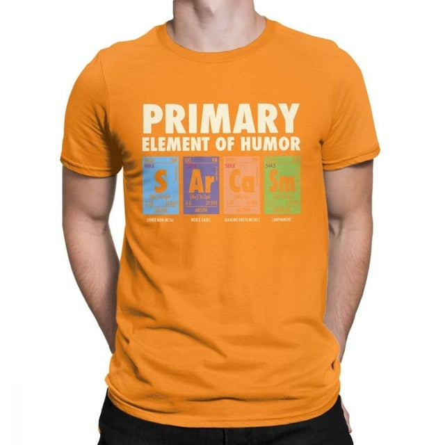 Man's Funny T Shirt S Ar Ca Sm Science Sarcasm Primary Elements Chemistry T-Shirt Cotton