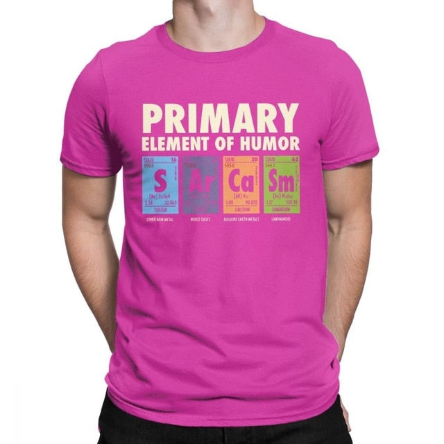 Man's Funny T Shirt S Ar Ca Sm Science Sarcasm Primary Elements Chemistry T-Shirt Cotton