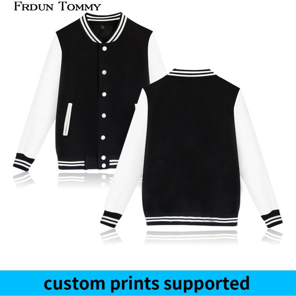 Frdun Tommy Pure color Baseball Jacket High Quality Warm High Collar Casual Fashion Winter/Autumn Thick Plus Size Coats Custom