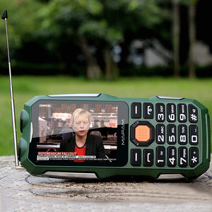 Mafam D2016 Magic Voice Dual Flashlight FM Outdoor Shockproof Mp3/mp4 Power Bank Antenna Analog TV Rugged Mobile Phone Cell P242