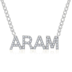 DOREMI Crystal Pendant Letters Necklace for Women Custom Jewelry Custom Name Necklaces Numbers Personalized Zirconia Pendant