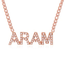 DOREMI Crystal Pendant Letters Necklace for Women Custom Jewelry Custom Name Necklaces Numbers Personalized Zirconia Pendant