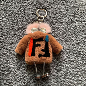 Fur robot mink hair monster Rex rabbit dress cute fur ball bag key chain car pendant ornaments  fur keychain  keychains  luxury