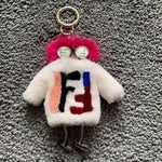 Fur robot mink hair monster Rex rabbit dress cute fur ball bag key chain car pendant ornaments  fur keychain  keychains  luxury