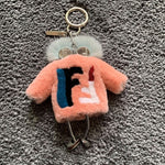 Fur robot mink hair monster Rex rabbit dress cute fur ball bag key chain car pendant ornaments  fur keychain  keychains  luxury