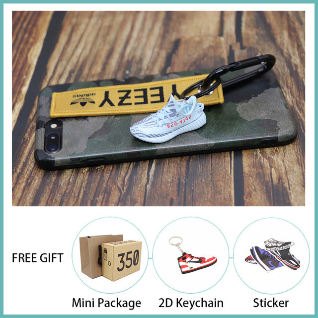 Handmade Boost 350 V2 3D Mini Sneakers Keychain Small Shoes Model AJ Key Ring High Quality Fashion Jewelry