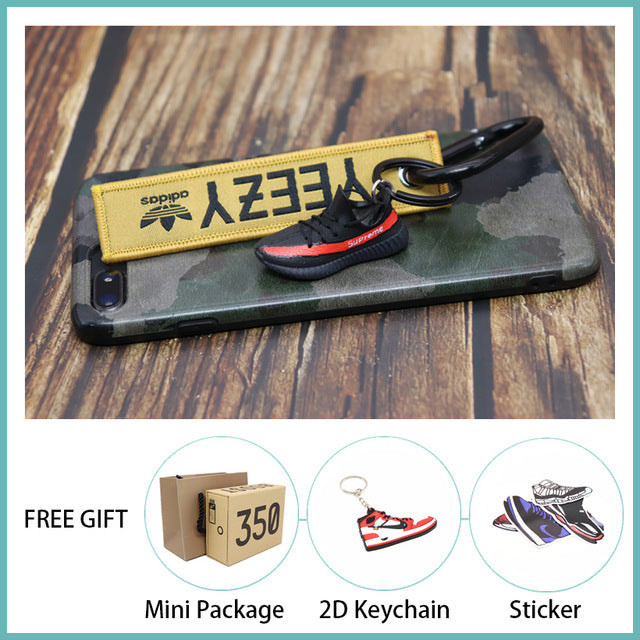 Handmade Boost 350 V2 3D Mini Sneakers Keychain Small Shoes Model AJ Key Ring High Quality Fashion Jewelry