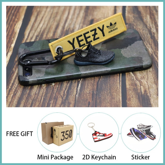 Handmade Boost 350 V2 3D Mini Sneakers Keychain Small Shoes Model AJ Key Ring High Quality Fashion Jewelry