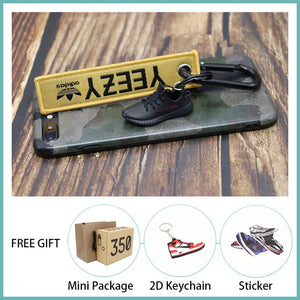 Handmade Boost 350 V2 3D Mini Sneakers Keychain Small Shoes Model AJ Key Ring High Quality Fashion Jewelry