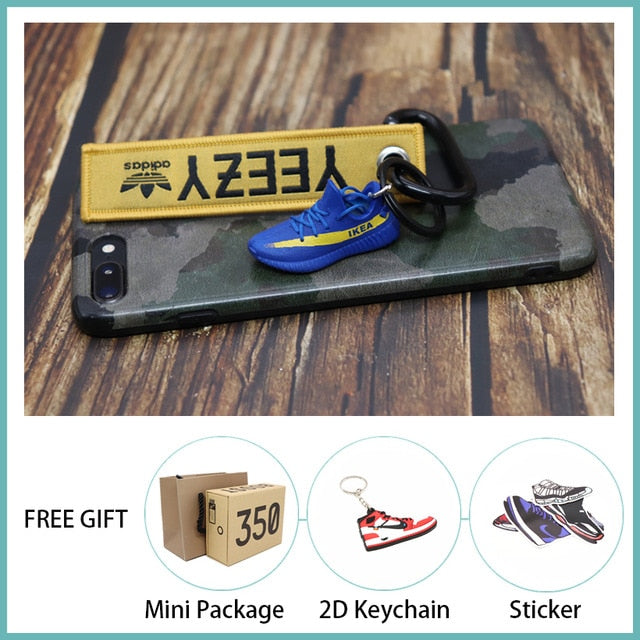 Handmade Boost 350 V2 3D Mini Sneakers Keychain Small Shoes Model AJ Key Ring High Quality Fashion Jewelry