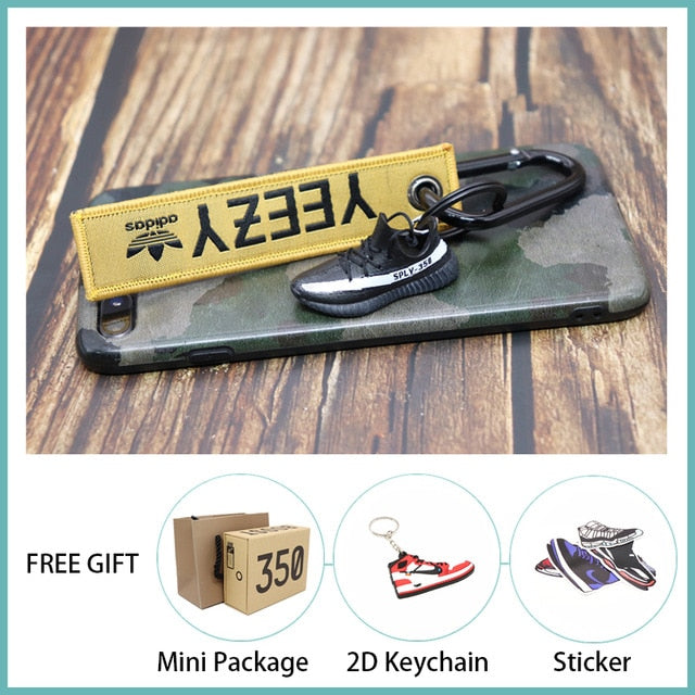 Handmade Boost 350 V2 3D Mini Sneakers Keychain Small Shoes Model AJ Key Ring High Quality Fashion Jewelry