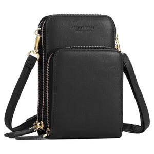 Hot Sale Women Bag Fashion Colorful PU Leather Mini Crossbody Shoulder Pouch Cell Phone Packet High Quality  Zipper Ladies Purse