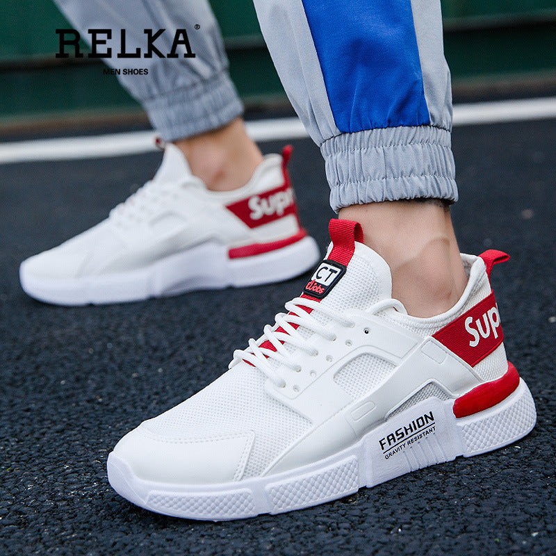 RELKA Men's Shoes Summer New Sports Casual Shoes Flat Shoes Sports Shoes White Running Shoes Off White sneakers men Y10