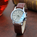 Fashion Faux Leather Mens Men's Watch Leather Military Casual Luxury Brand Quartz Wristwatches Stainless Business reloj hombre