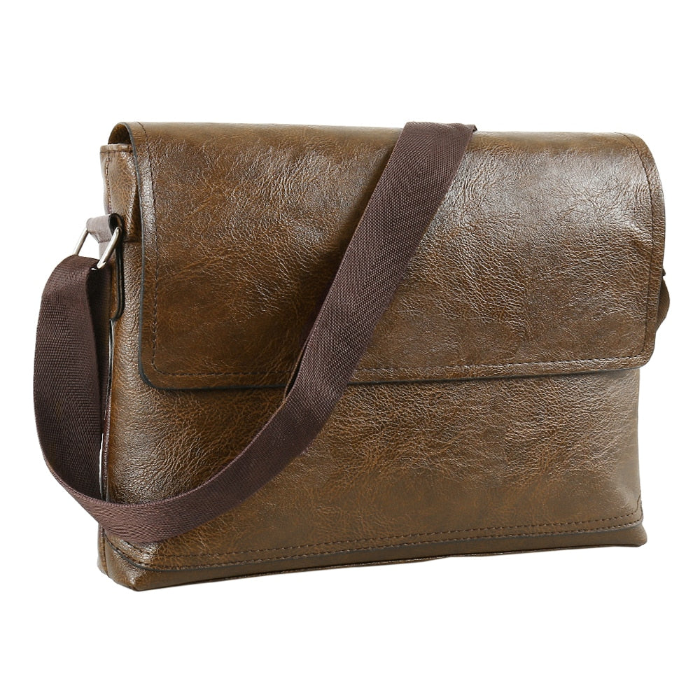 Fashion Male PU Leather Messenger Bags for Man Casual Business Vintage Crossbody Bag