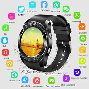 Smart Watch Men with Camera Bluetooth Smartwatch Pedometer Heart Rate Monitor Sim Card Wristwatch HOT SALE