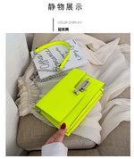 Neon Green Yellow Evening Bags for Women 4 Colors PU Leather Satchel Crossbody bag Casual Party Shoulder Bag