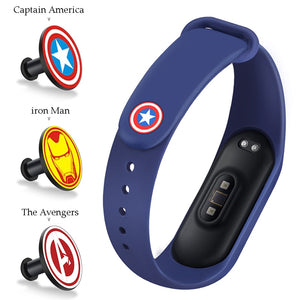 For Xiaomi Mi Band 4 3 Strap Metal buckle silicone wrist strap miband 3 accessories bracelet Miband 4 watchband Avengers Pattern