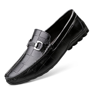 New Men Shoes Leather Flats Casual Loafers Men Moccasins Shoes Slip-on Men Shoes Leather Genuine Lightweight Driving Shoes 2019