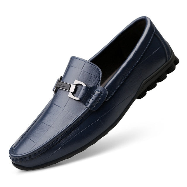 New Men Shoes Leather Flats Casual Loafers Men Moccasins Shoes Slip-on Men Shoes Leather Genuine Lightweight Driving Shoes 2019