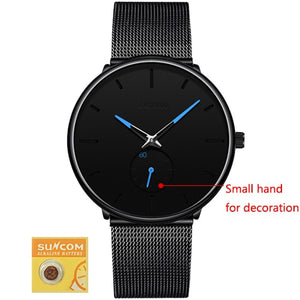 DONROSIN Men Casual Slim Mesh Steel Waterproof Sport Watch Fashion Mens Watches Top Brand Luxury Quartz Watch Relogio Masculino