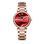 New Reef Tiger/RT Luxury Women Watches Automatic Creative Designer Rose Gold Case Leather Band Waterproof RGA1589