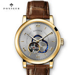 Switzerland Luxury Brand PONIGER Men's Watch Japan Flywheel Automatic Mechanical MOVT Watches Men Skeleton Sapphire Clock P683-2