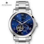 Switzerland Luxury Brand PONIGER Men's Watch Japan Flywheel Automatic Mechanical MOVT Watches Men Skeleton Sapphire Clock P683-2