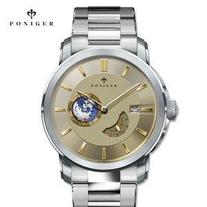 Switzerland Luxury Brand PONIGER Men's Watch Japan NH35A Automatic Mechanical Watches Men Sapphire 50M Waterproof Clock P523-5