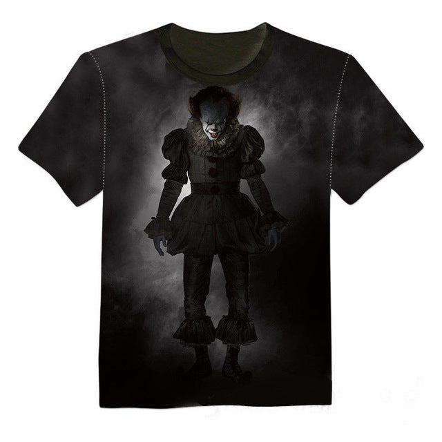 NEW 3D Printed T-Shirt Stephen King It Movie 2019 Pennywise Horror Clown Men Women