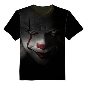 NEW 3D Printed T-Shirt Stephen King It Movie 2019 Pennywise Horror Clown Men Women