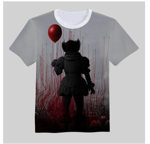 NEW 3D Printed T-Shirt Stephen King It Movie 2019 Pennywise Horror Clown Men Women