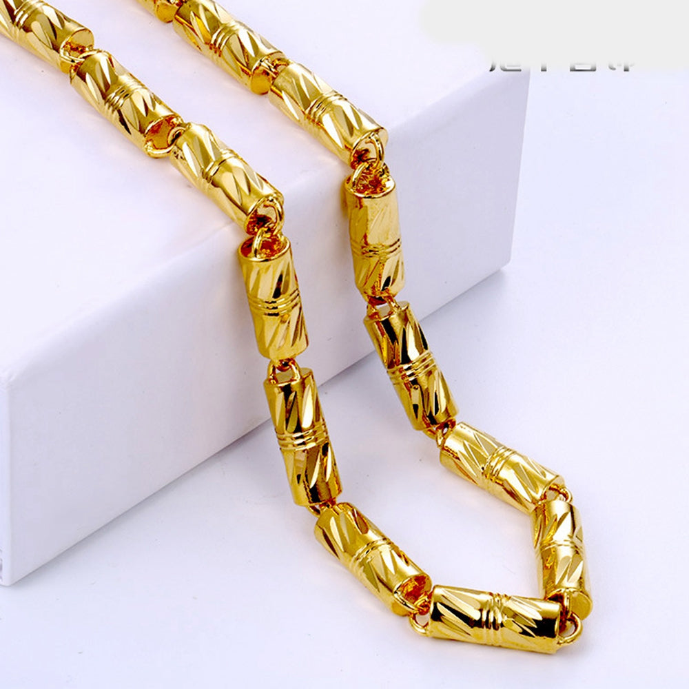 Mens Necklace Solid Chain  Yellow Gold Filled Solid Jewelry Gift 60cm Long