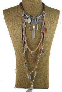 Gypsy Statement Vintage Long Necklace Ethnic jewelry boho necklace tribal collar Tibet Jewelry