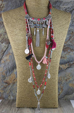 Gypsy Statement Vintage Long Necklace Ethnic jewelry boho necklace tribal collar Tibet Jewelry