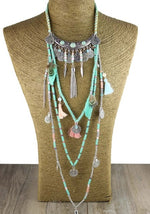 Gypsy Statement Vintage Long Necklace Ethnic jewelry boho necklace tribal collar Tibet Jewelry