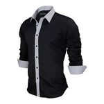 VISADA JAUNA Men Shirts Europe Size New Arrivals Slim Fit Male Shirt Solid Long Sleeve British Style Cotton Men's Shirt N332