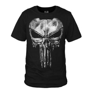 T-shirt Men Punisher Black Summer Short Sleeve T Shirts Tops Printing Casual Cotton Tees